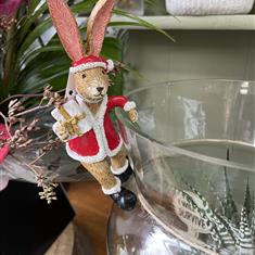 Pot Pal  Christmas Rabbit
