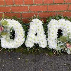 Massed Letters Foliage Surround - Funeral Flowers Westhoughton, Bolt